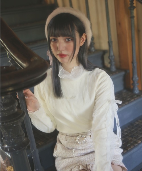 Swankiss（スワンキス）の「AD candoll cut T（Tシャツ/カットソー・レディース・ピンク/オフホワイト/ブラック/グレー・FREE）」の2枚目の写真