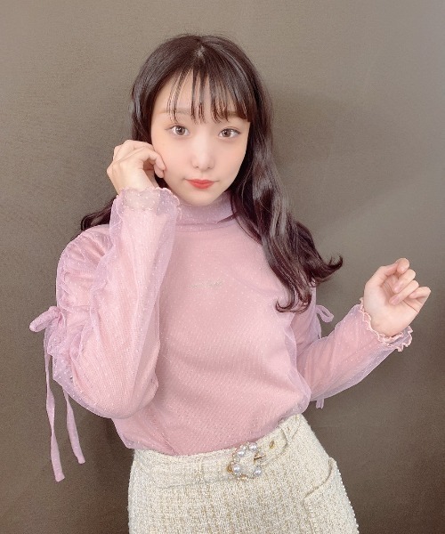 Swankiss（スワンキス）の「AD candoll cut T（Tシャツ/カットソー・レディース・ピンク/オフホワイト/ブラック/グレー・FREE）」の4枚目の写真