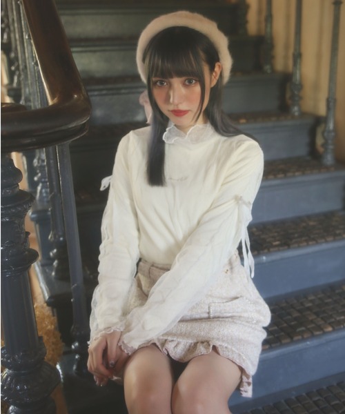 Swankiss（スワンキス）の「AD candoll cut T（Tシャツ/カットソー・レディース・ピンク/オフホワイト/ブラック/グレー・FREE）」の9枚目の写真