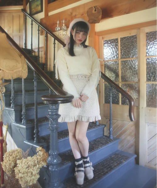 Swankiss（スワンキス）の「AD candoll cut T（Tシャツ/カットソー・レディース・ピンク/オフホワイト/ブラック/グレー・FREE）」の7枚目の写真