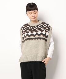 Samansa Mos2 | ジャカードニットベスト(ベスト)