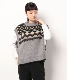 Samansa Mos2 | ジャカードニットベスト(ベスト)