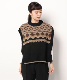 Samansa Mos2 | ジャカードニットベスト(ベスト)