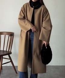 Riberry | オーバーサイズノーカラーコート(ノーカラーコート)