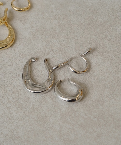 Kastane(カスタネ)の「【fiw.】ティアドロップイヤカフ3set(イヤーカフ・レディース・シルバー/ゴールド・FREE)」の1枚目の写真