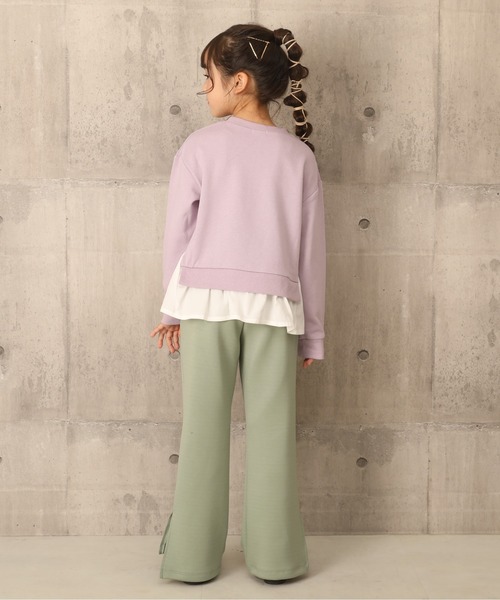 BABYDOLL（ベビードール）の「フェイクレイヤードトレーナー 6139K（スウェット・キッズ・パープル/オレンジ・150cm/90cm/110cm/140cm/130cm/80ｃｍ/120cm/100cm）」の6枚目の写真