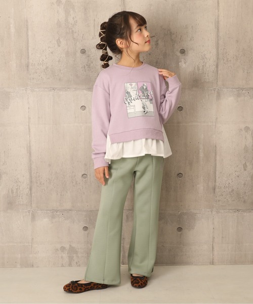 BABYDOLL（ベビードール）の「フェイクレイヤードトレーナー 6139K（スウェット・キッズ・パープル/オレンジ・150cm/90cm/110cm/140cm/130cm/80ｃｍ/120cm/100cm）」の5枚目の写真