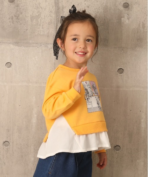 BABYDOLL（ベビードール）の「フェイクレイヤードトレーナー 6139K（スウェット・キッズ・パープル/オレンジ・150cm/90cm/110cm/140cm/130cm/80ｃｍ/120cm/100cm）」の8枚目の写真