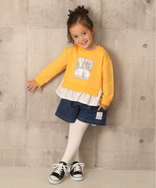 BABYDOLL（ベビードール）の「フェイクレイヤードトレーナー 6139K（スウェット・キッズ・パープル/オレンジ・150cm/90cm/110cm/140cm/130cm/80ｃｍ/120cm/100cm）」の7枚目の写真