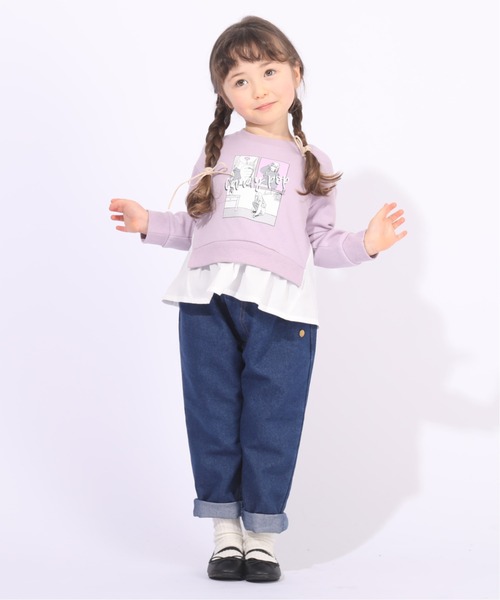 BABYDOLL（ベビードール）の「フェイクレイヤードトレーナー 6139K（スウェット・キッズ・パープル/オレンジ・150cm/90cm/110cm/140cm/130cm/80ｃｍ/120cm/100cm）」の11枚目の写真