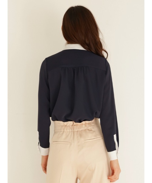 TONAL（トーナル）の「クレリックシャツ（シャツ/ブラウス・レディース・ネイビー/オフホワイト/モカ・38）」の12枚目の写真