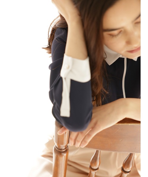 TONAL（トーナル）の「クレリックシャツ（シャツ/ブラウス・レディース・ネイビー/オフホワイト/モカ・38）」の14枚目の写真