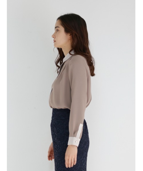 TONAL（トーナル）の「クレリックシャツ（シャツ/ブラウス・レディース・ネイビー/オフホワイト/モカ・38）」の21枚目の写真