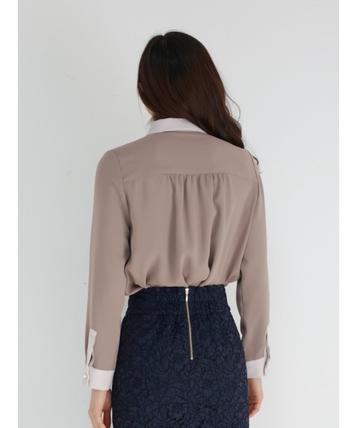 TONAL（トーナル）の「クレリックシャツ（シャツ/ブラウス・レディース・ネイビー/オフホワイト/モカ・38）」の22枚目の写真