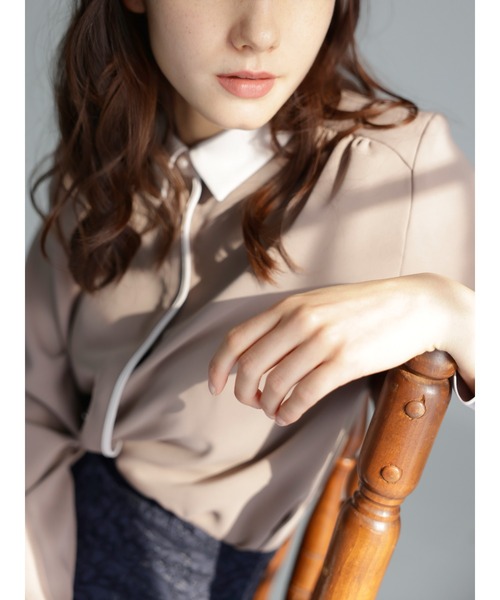 TONAL（トーナル）の「クレリックシャツ（シャツ/ブラウス・レディース・ネイビー/オフホワイト/モカ・38）」の19枚目の写真