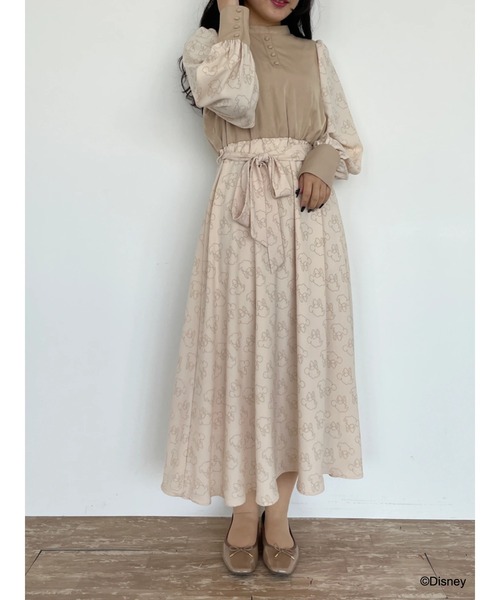 Disney（ディズニー）の「ミニー/スタンドカラーワンピース（ワンピース・レディース・ベージュ・FREE）」の12枚目の写真