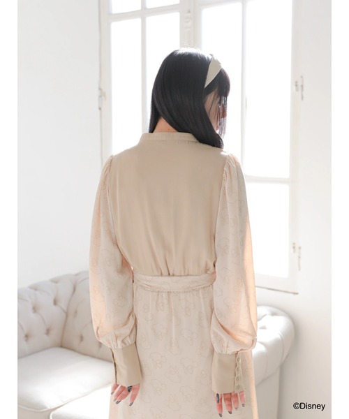 Disney（ディズニー）の「ミニー/スタンドカラーワンピース（ワンピース・レディース・ベージュ・FREE）」の8枚目の写真