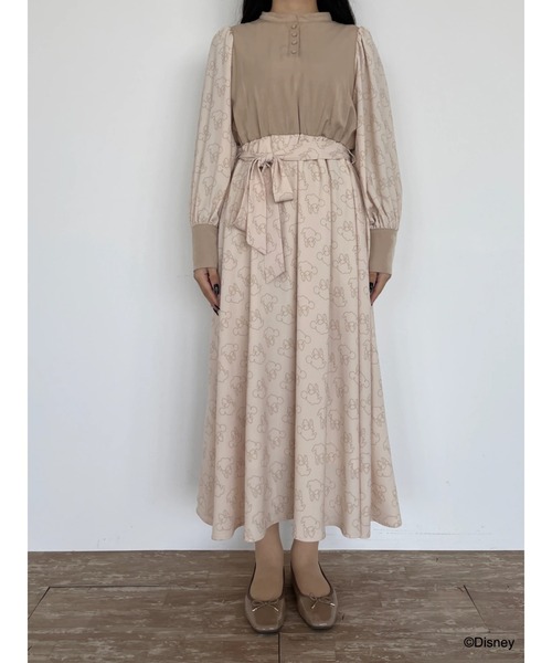 Disney（ディズニー）の「ミニー/スタンドカラーワンピース（ワンピース・レディース・ベージュ・FREE）」の15枚目の写真