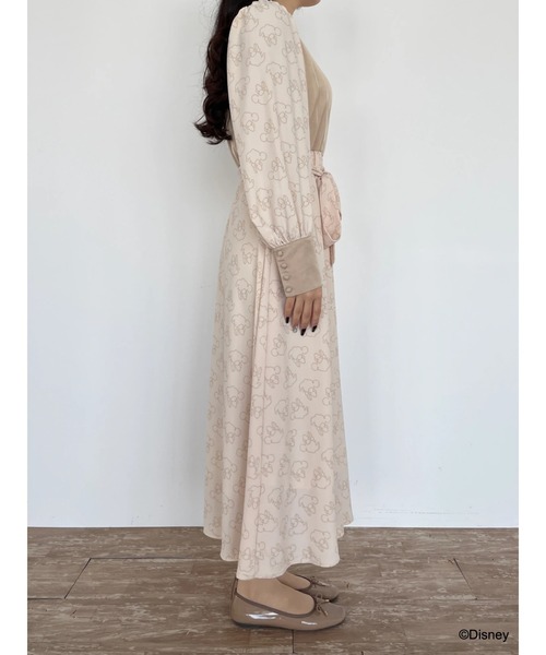 Disney（ディズニー）の「ミニー/スタンドカラーワンピース（ワンピース・レディース・ベージュ・FREE）」の13枚目の写真