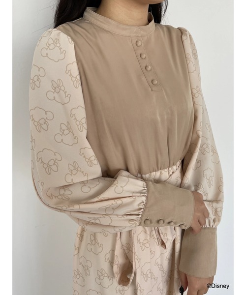 Disney（ディズニー）の「ミニー/スタンドカラーワンピース（ワンピース・レディース・ベージュ・FREE）」の11枚目の写真