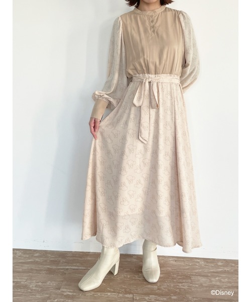 Disney（ディズニー）の「ミニー/スタンドカラーワンピース（ワンピース・レディース・ベージュ・FREE）」の18枚目の写真