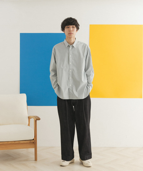 FORK&SPOON（フォークアンドスプーン）の「FORK&SPOON　オックスレギュラーカラーシャツ（シャツ/ブラウス・メンズ・グリーン系その他/イエロー系その他・4/5）」の8枚目の写真