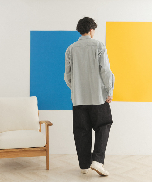 FORK&SPOON（フォークアンドスプーン）の「FORK&SPOON　オックスレギュラーカラーシャツ（シャツ/ブラウス・メンズ・グリーン系その他/イエロー系その他・4/5）」の9枚目の写真