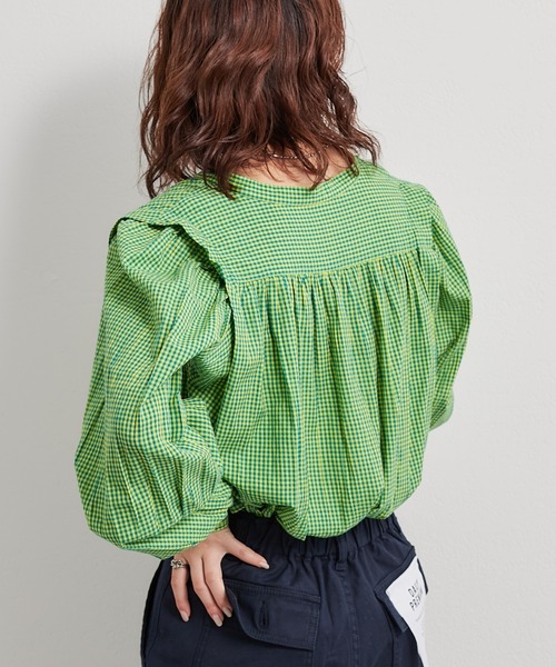 CIAOPANIC TYPY(チャオパニックティピー)の「チェックボリュームブラウス(シャツ/ブラウス・レディース・イエロー/グリーン/ブラック・ONE SIZE)」の17枚目の写真