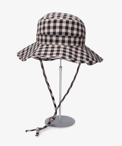 OVERRIDE（オーバーライド）の「OVERRIDE GINGHAM SNAP ROLLHAT（ハット・レディース・ブラック/オレンジ・58cm）」の6枚目の写真