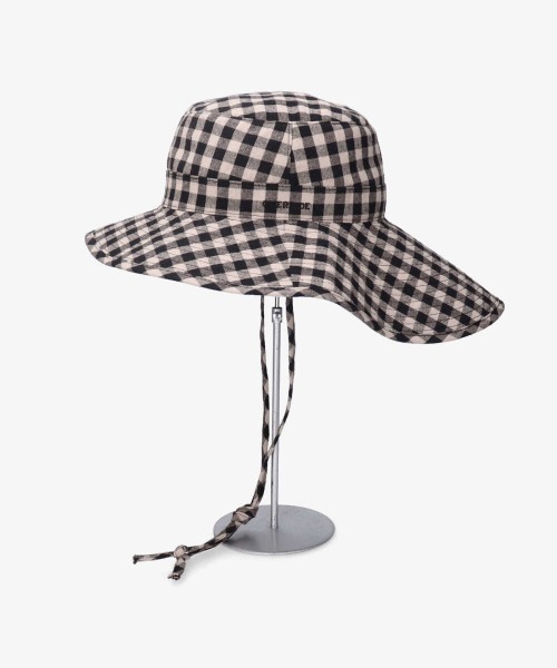 OVERRIDE（オーバーライド）の「OVERRIDE GINGHAM SNAP ROLLHAT（ハット・レディース・ブラック/オレンジ・58cm）」の7枚目の写真