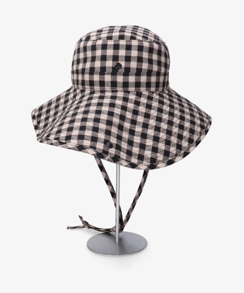 OVERRIDE（オーバーライド）の「OVERRIDE GINGHAM SNAP ROLLHAT（ハット・レディース・ブラック/オレンジ・58cm）」の8枚目の写真