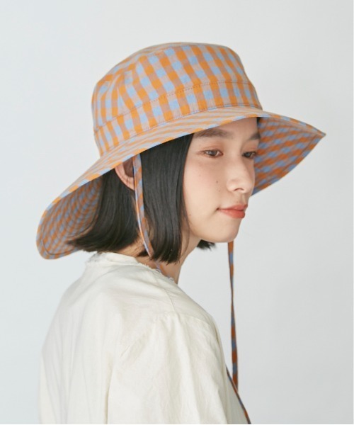 OVERRIDE（オーバーライド）の「OVERRIDE GINGHAM SNAP ROLLHAT（ハット・レディース・ブラック/オレンジ・58cm）」の18枚目の写真