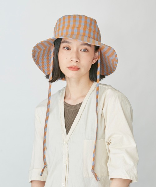 OVERRIDE（オーバーライド）の「OVERRIDE GINGHAM SNAP ROLLHAT（ハット・レディース・ブラック/オレンジ・58cm）」の20枚目の写真