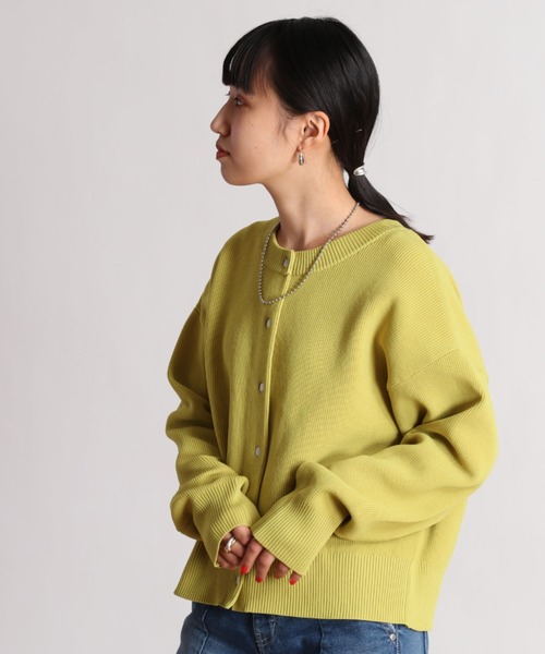 cepo（セポ）の「カラフルクルーネックリブニットカーディガン（カーディガン/ボレロ・レディース・オフホワイト/イエロー/オレンジ/ブルー・M）」の3枚目の写真