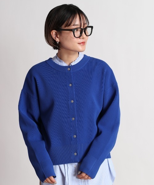 cepo（セポ）の「カラフルクルーネックリブニットカーディガン（カーディガン/ボレロ・レディース・オフホワイト/イエロー/オレンジ/ブルー・M）」の2枚目の写真