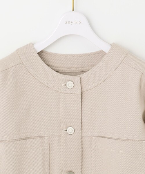 ANY SIS(エニィスィス)の「【洗える】ショートツイルデニム ジャケット(デニムジャケット・レディース・ベージュ系/ダルブルー系・2)」の3枚目の写真