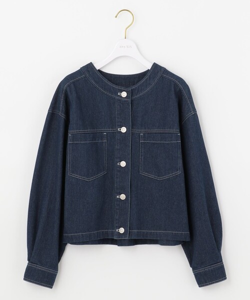 ANY SIS(エニィスィス)の「【洗える】ショートツイルデニム ジャケット(デニムジャケット・レディース・ベージュ系/ダルブルー系・2)」の6枚目の写真