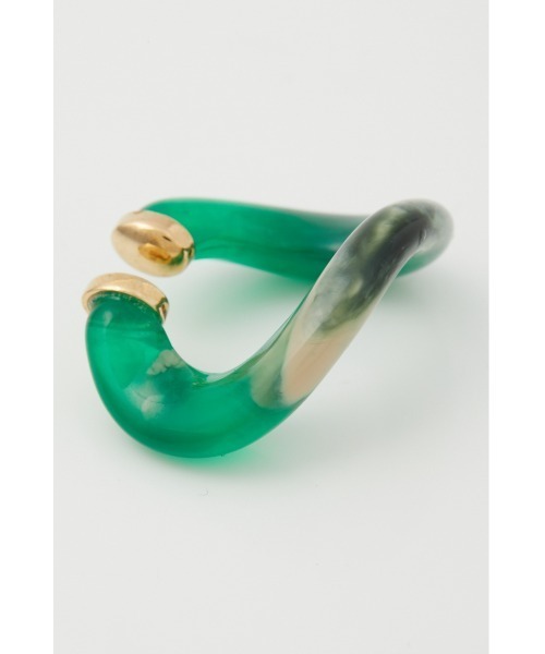 SLY（スライ）の「OVAL BIG EAR CUFF オーバルビッグ イヤーカフ（イヤーカフ・レディース・ブラウン/グリーン・FREE）」の2枚目の写真