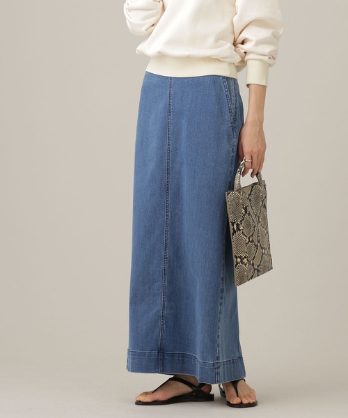 NANO universe（ナノユニバース）の「Iラインテンセルデニムスカート（デニムスカート）」 - WEAR