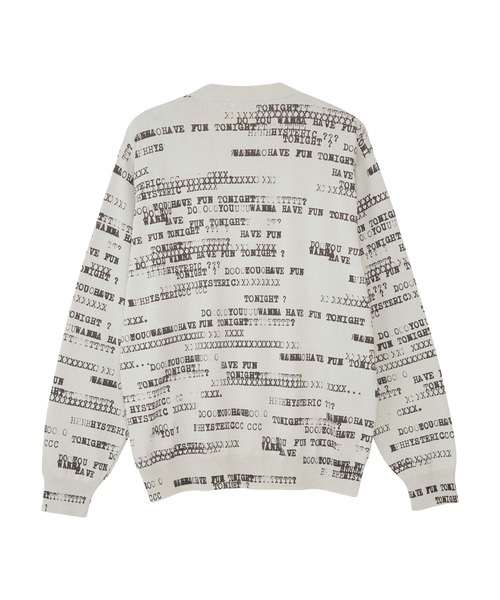 HYSTERIC GLAMOUR(ヒステリックグラマー)の「HAVE FUN TYPE LOGO柄 プルオーバー(ニット/セーター・メンズ・チャコール/ホワイト・SMALL/X-LARGE/LARGE/MEDIUM)」の4枚目の写真