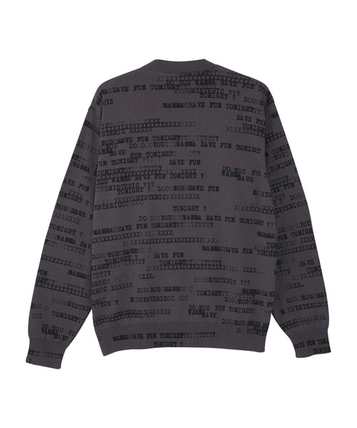 HYSTERIC GLAMOUR(ヒステリックグラマー)の「HAVE FUN TYPE LOGO柄 プルオーバー(ニット/セーター・メンズ・チャコール/ホワイト・SMALL/X-LARGE/LARGE/MEDIUM)」の3枚目の写真
