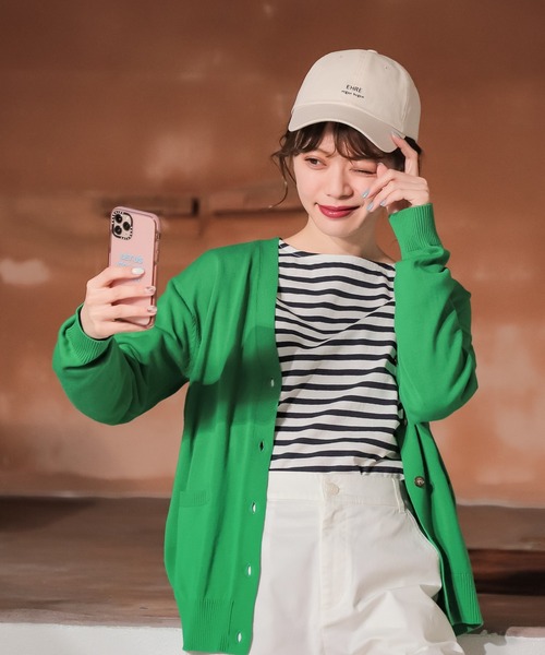 Honeys（ハニーズ）の「ロゴキャップ（キャップ・レディース・ブラック/アイボリー/ベージュ/グリーン/コーラルピンク/モカ/ダークグリーン・FREE）」の9枚目の写真