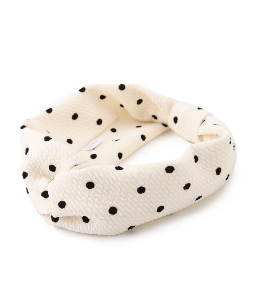 Ray BEAMS(レイビームス)の「Ray BEAMS / ドット ヘアバンド(ヘアバンド・レディース・ホワイト/ネイビー・ONE SIZE)」の6枚目の写真
