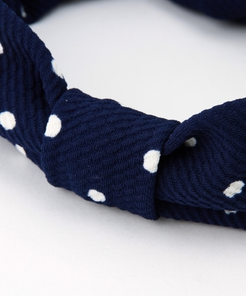 Ray BEAMS(レイビームス)の「Ray BEAMS / ドット ヘアバンド(ヘアバンド・レディース・ホワイト/ネイビー・ONE SIZE)」の5枚目の写真