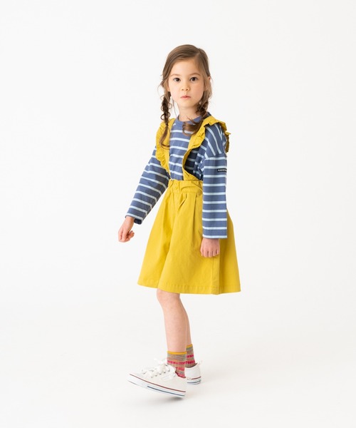 RUGGEDWORKS（ラゲッドワークス）の「《お揃い》　サス付タックキュロット（サロペット/オーバーオール・キッズ・マスタード/ネイビー・140/90/100/150/110/130/120）」の8枚目の写真