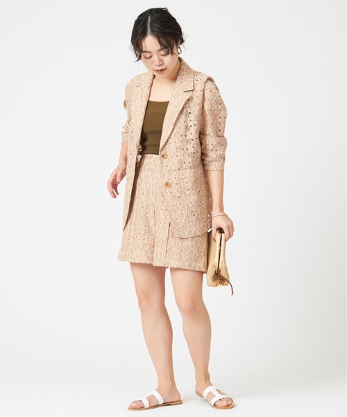 U by SPICK&SPAN(ユーバイスピックアンドスパン)の「レースジャケット◆(テーラードジャケット・レディース・ベージュ/ブラウン・FREE)」の10枚目の写真