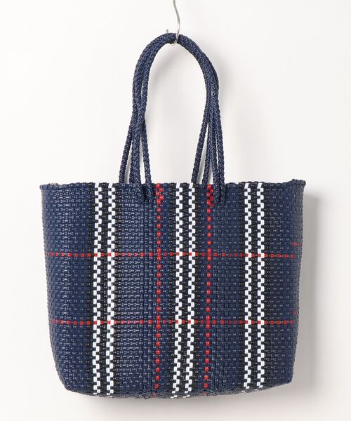 レトラ　中型かごバッグ 青緑チェック レトラ 中型かごバッグ 青緑チェック レトラ 中型かごバッグ 青