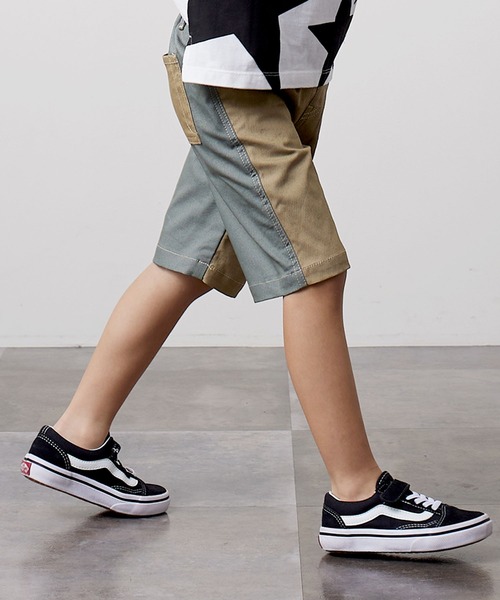 DILASH(ディラッシュ)の「バイカラーストレッチハーフパンツ(その他パンツ・キッズ・ブルー/ベージュ/グレー・110/140/130/120/90/100/80)」の1枚目の写真