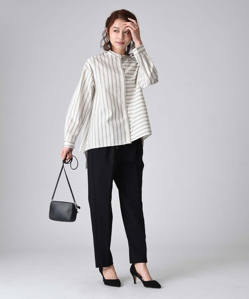 RAW FUDGE（ローファッジ）の「ストライプアシメ切替シャツ（シャツ/ブラウス・レディース・ブルー/ベージュ系その他・M）」の8枚目の写真