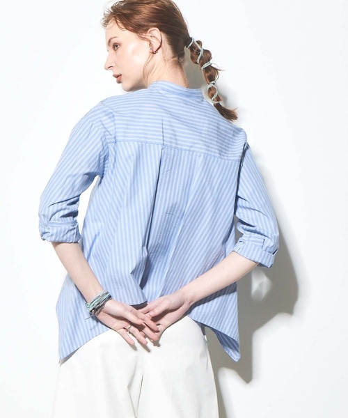 RAW FUDGE（ローファッジ）の「ストライプアシメ切替シャツ（シャツ/ブラウス・レディース・ブルー/ベージュ系その他・M）」の11枚目の写真